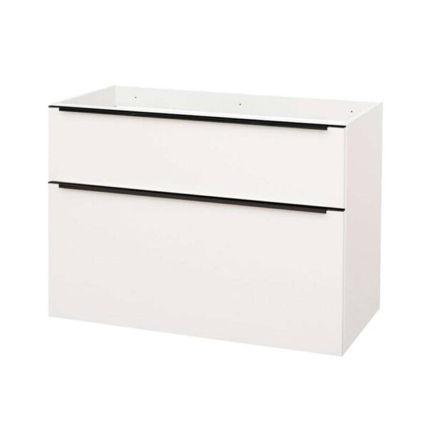 Mereo Mailo, kúpeľňová skrinka 101 cm, biela, čierne madlo