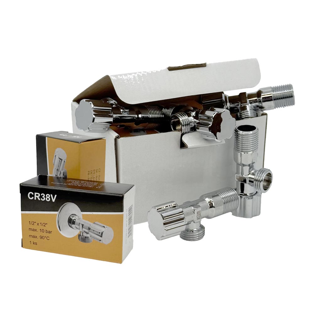 Klum Ventil rohový, s vretenom, pochr. mosadz,1/2"x1/2" - 40ks